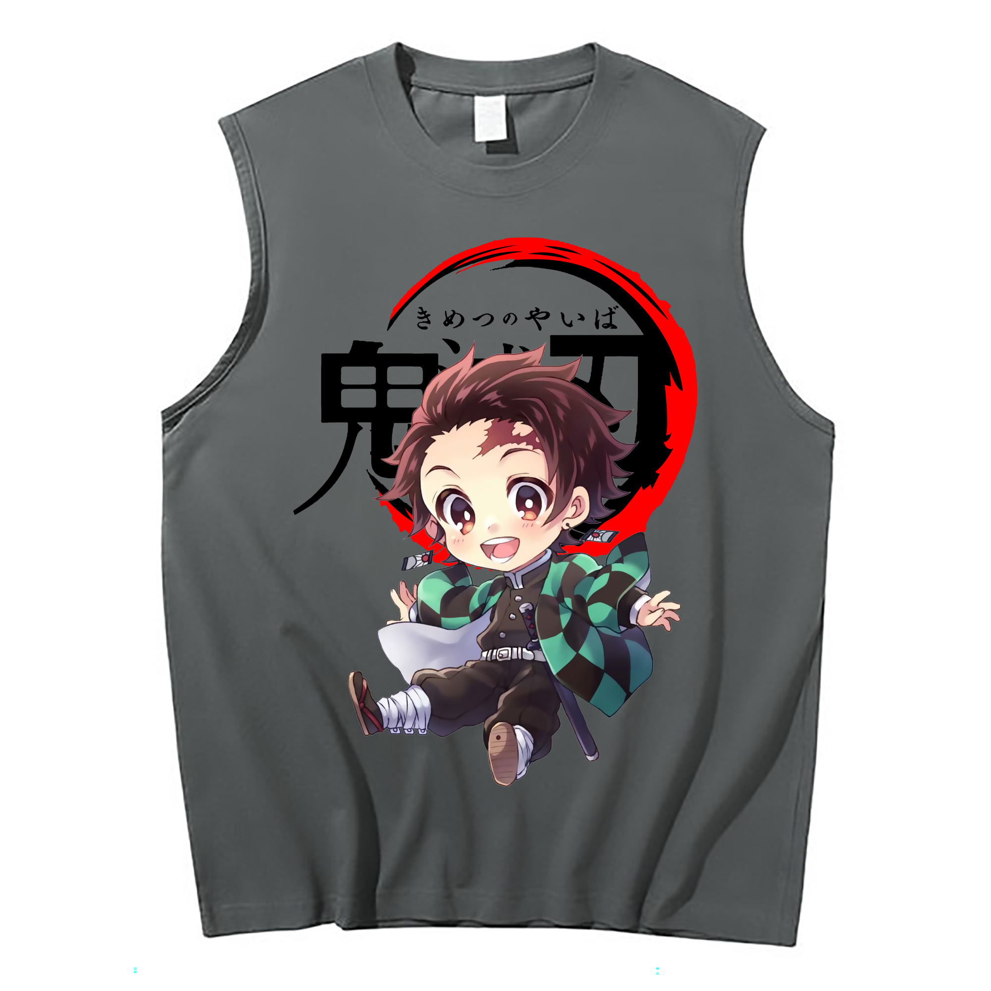 （画像用） 鬼滅の刃 竈門 炭治郎／かまど たんじろう Kamado Tanjirou コットン100％タンクトップ（フロントプリント）